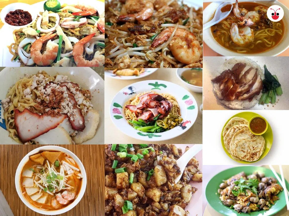 被评选出来的10大小贩美食。（红蚂蚁制图）