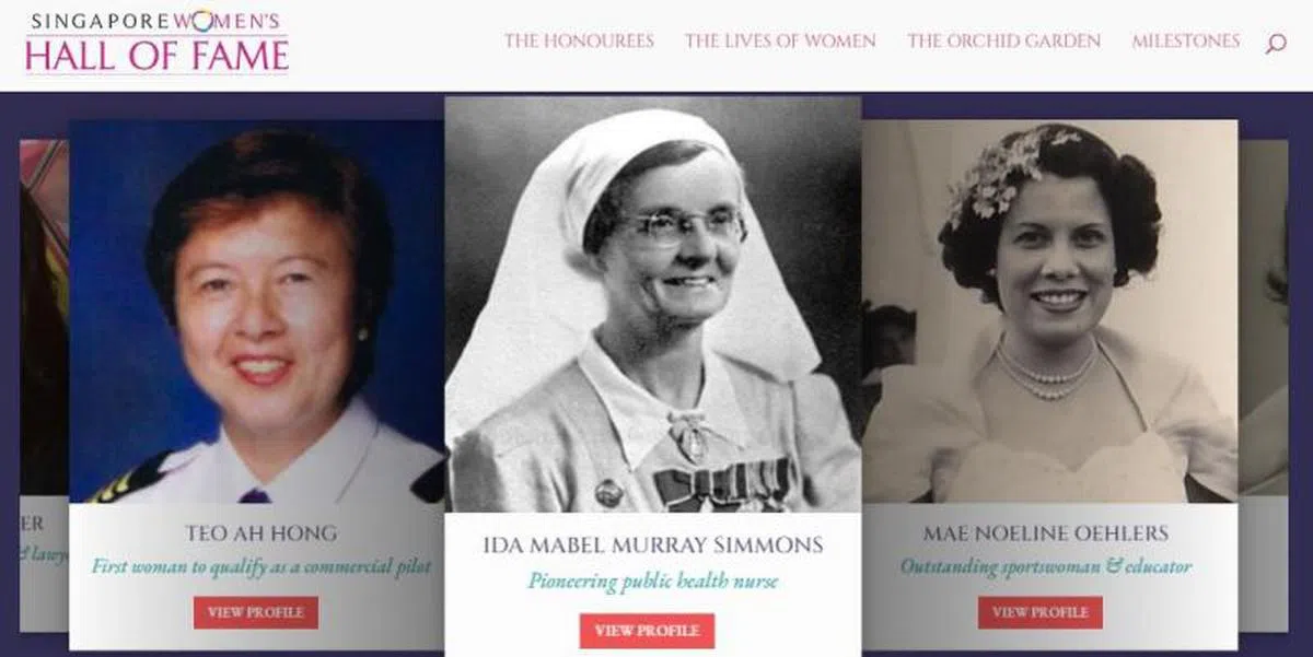 新加坡女性名人堂。（Singapore Women’s Hall of Fame官网）