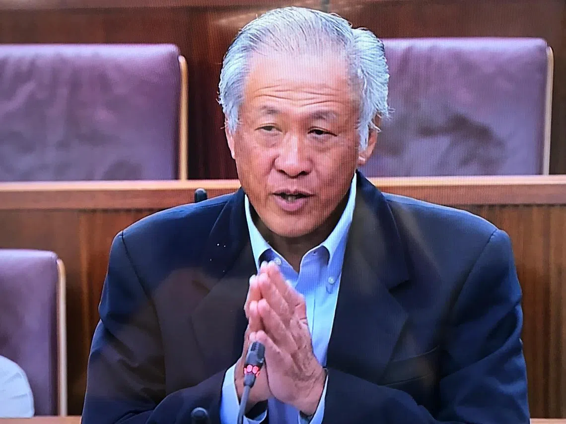 国防部长黄永宏：“我们不能取消国民服役，这是武装部队保卫国家的骨干。” （视频截图）