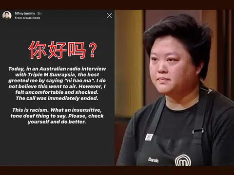 在澳洲的悉尼出生长大，母亲是马来西亚华裔的Sarah Tiong 认为主持人跟她说“你好吗”是种族歧视。（红蚂蚁制图）