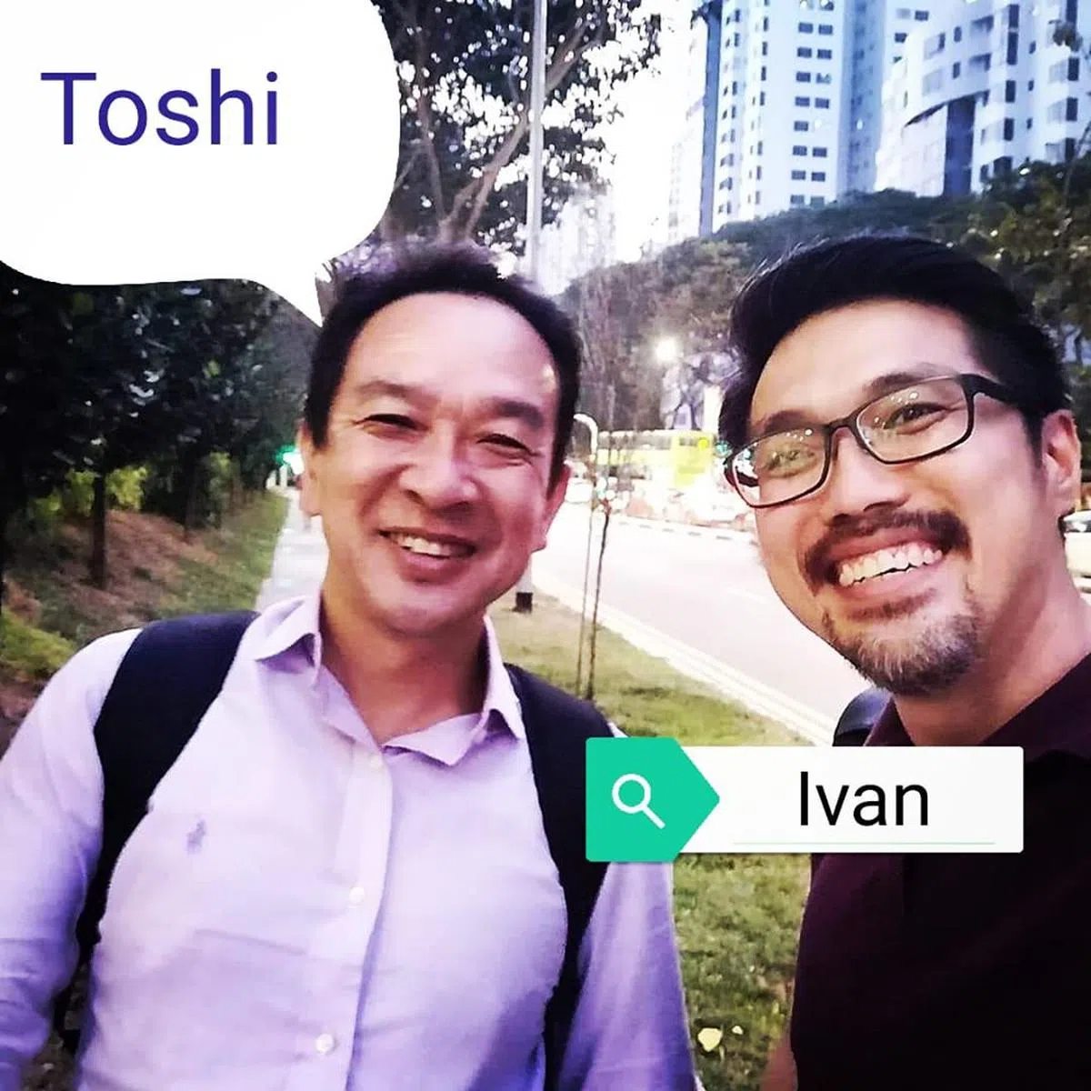  有贴心网民为大家标出哪位是Toshi先生，哪位是Ivan。 