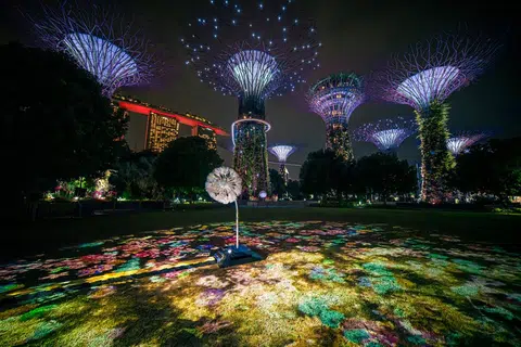 新加坡的标志景点之一——滨海湾公园。（旅游局VisitSingapore面簿）