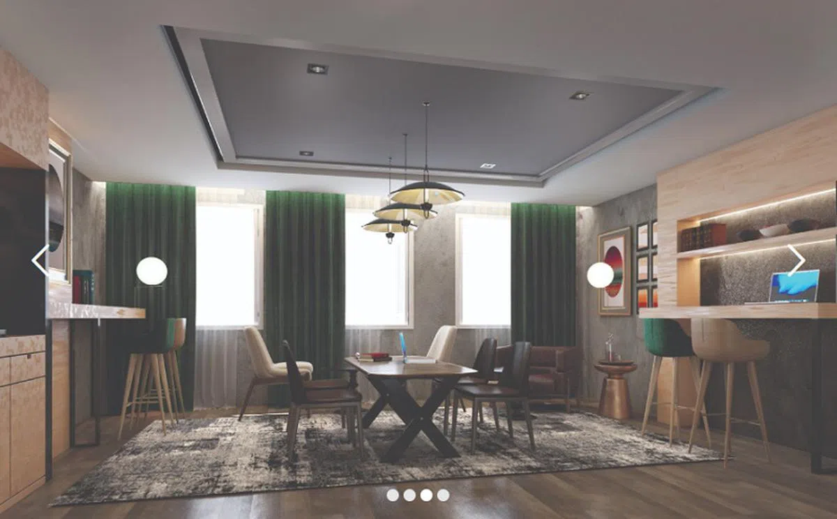  恭锡街55号单位内的客厅效果图。（8M官网） 