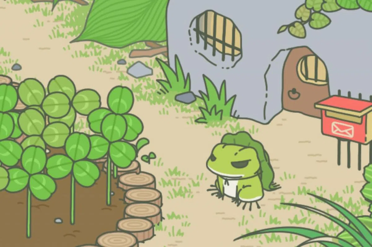  玩家要收割庭院中的三叶草，为青蛙补给。（游戏截图） 