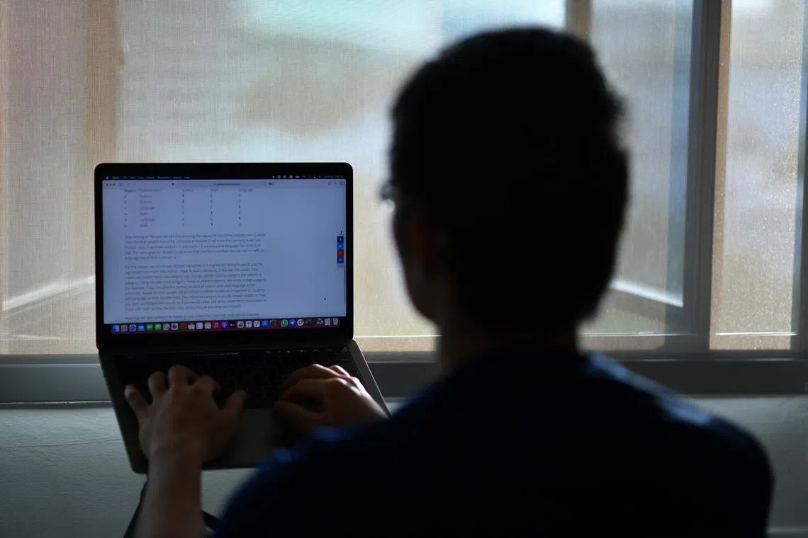 调查发现，不少本地员工希望灵活工作安排能成为新常态。（海峡时报示意图）