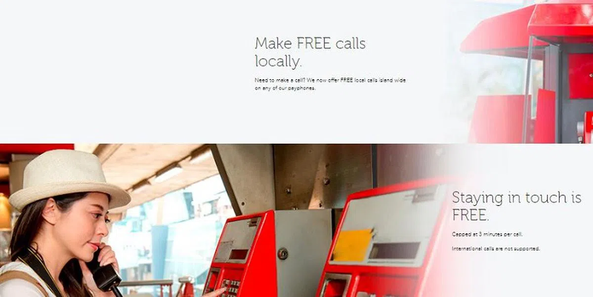 新电信2020年起也把所有付费公共电话转为免费。（新电信网站截图）