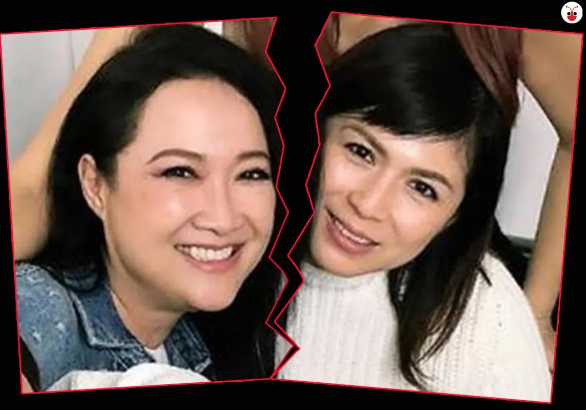 洪慧芳（左）与潘玲玲昨天的“决裂书”风波闹得满城风雨，今天潘玲玲通过《联合晚报》道歉，两人的关系会否出现转机？（李雅歌制图）