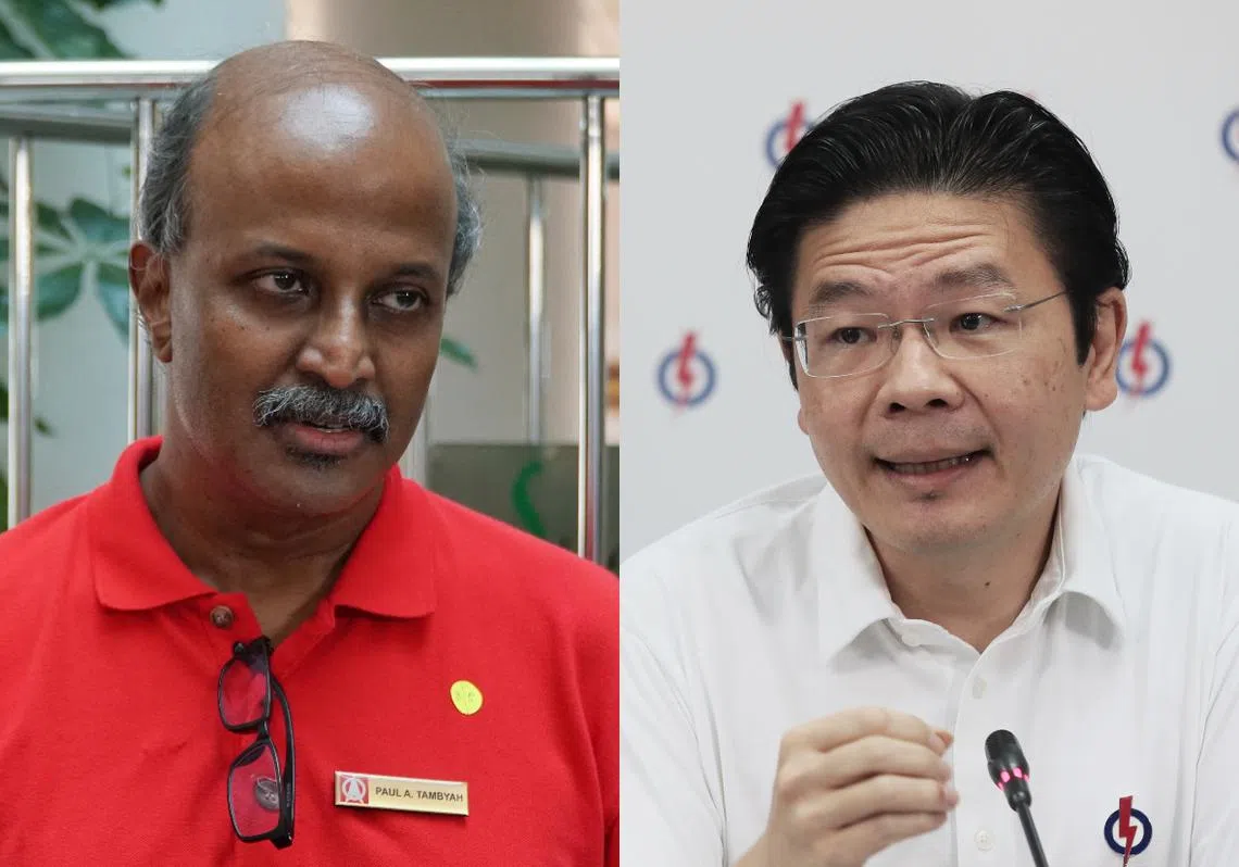 针对淡马亚（左）指控政府因选举而导致防疫工作失焦，黄循财（右）驳斥称那是毫无根据的说法。（李国豪制图）