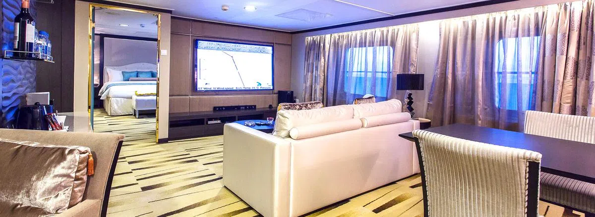  宝瓶星号的豪华套房。（丽星邮轮官网） 