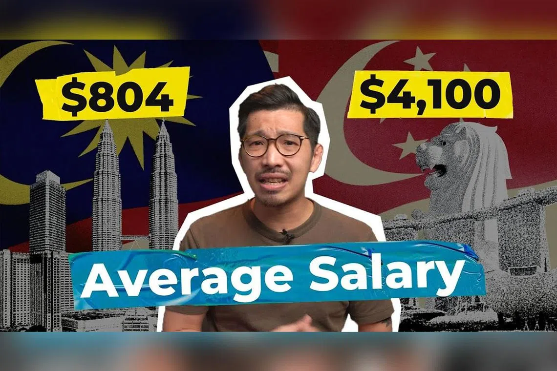 新加坡人均薪金有4100美元（5566新元），马来西亚人均薪金仅有804美元（1091新元），相差近五倍。（Mr Money TV YouTube）