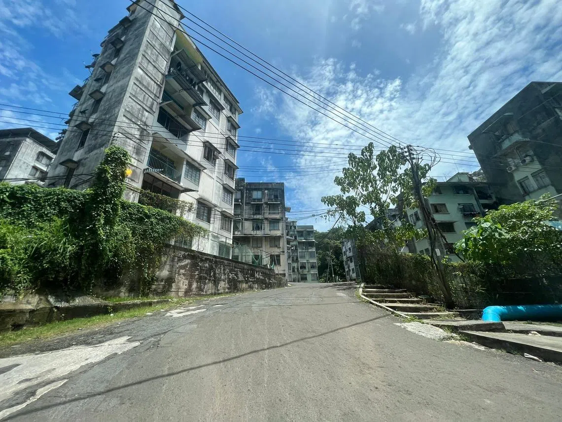 山打根的新加坡街。（叶孝忠摄）