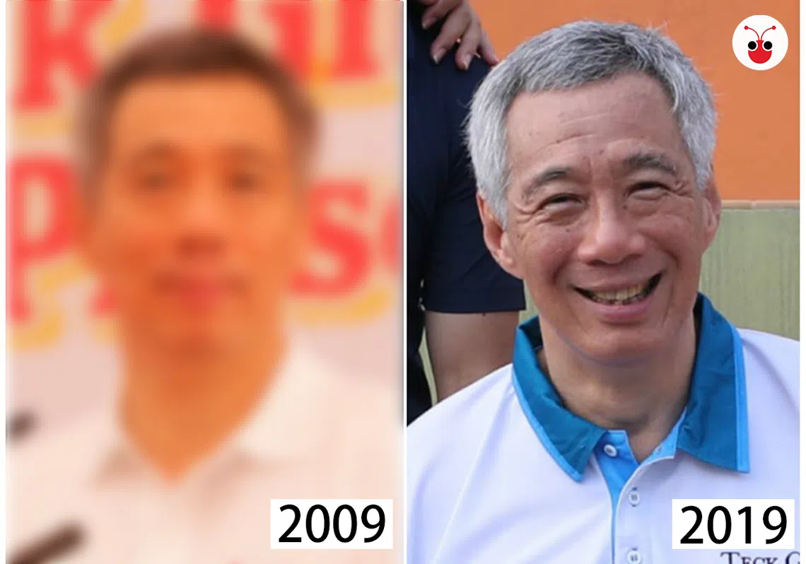 李显龙总理也跟风，在面簿上晒出10年前的自己。想知道他长什么样就继续往下看。（苏羽葳制图）