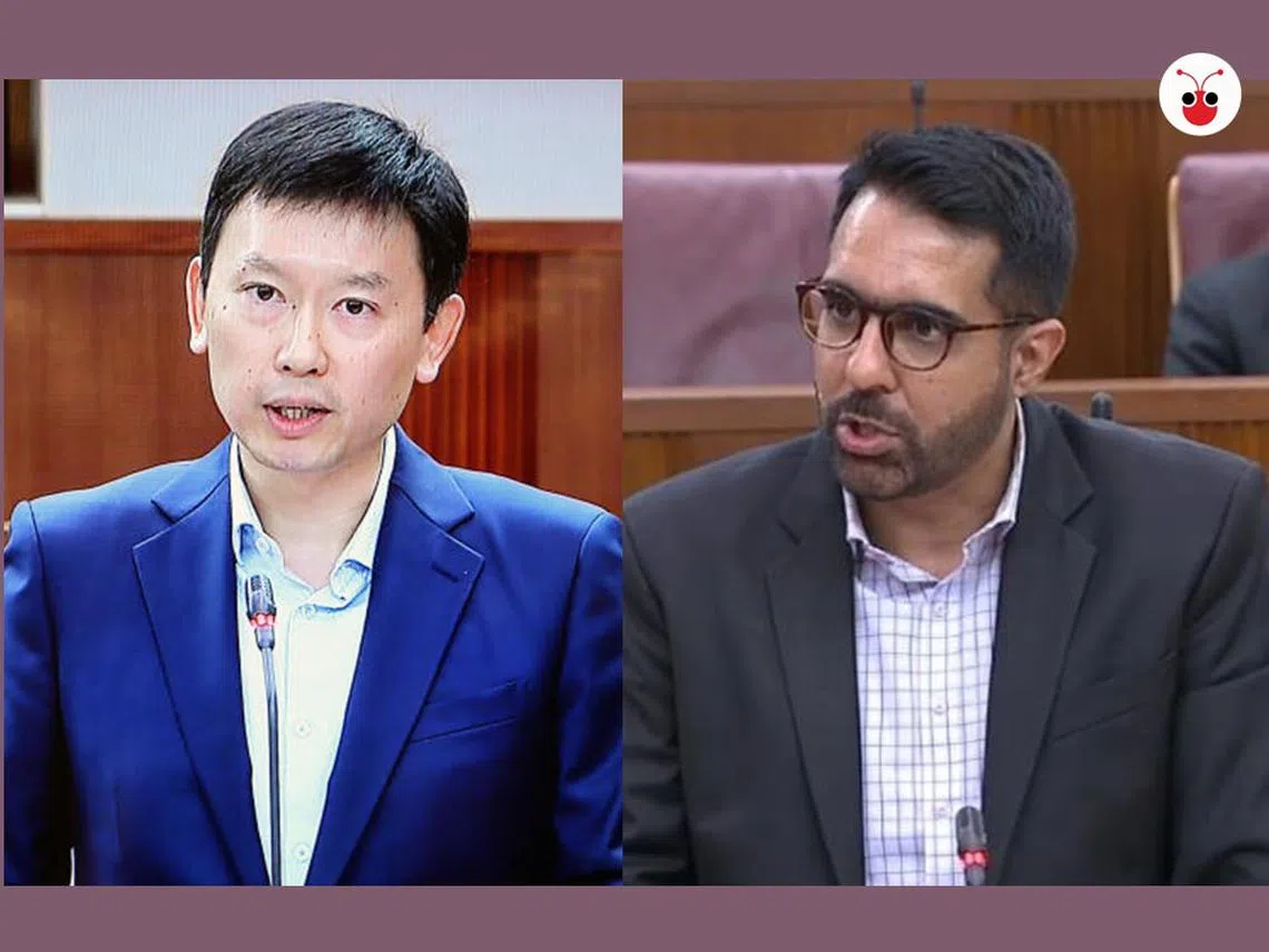 徐芳达（左）：扎吉哈在国会提供的数据是非常全面且清楚的。我很纳闷为何毕丹星（右）在面簿帖文中没有提到这些数据。（红蚂蚁制图）