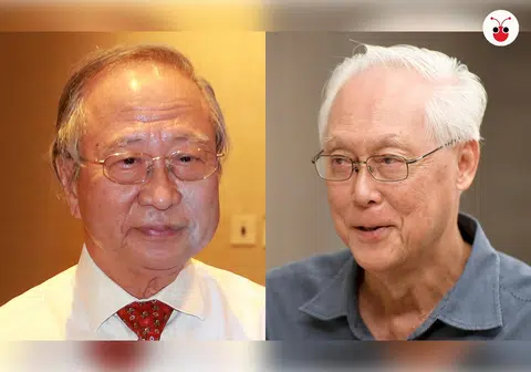 投身反对阵营的陈清木（左）和国务资政吴作栋是认识60多年的老友。（曾庆祥制图）