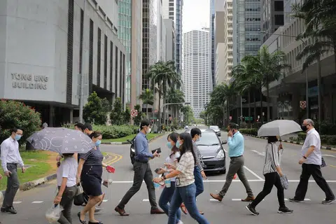 商业中心区。（海峡时报）