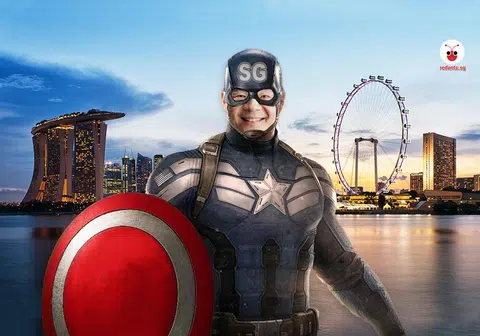 新加坡第四代政府的保护盾，不期然让人联想到美国好莱坞取材自动漫故事拍成的漫威英雄片集里的美国队长（Captain America），他手握的武器就是一个可攻可守的神盾。新加坡总理黄循财会否有一天也能化身为“新加坡大队长”？