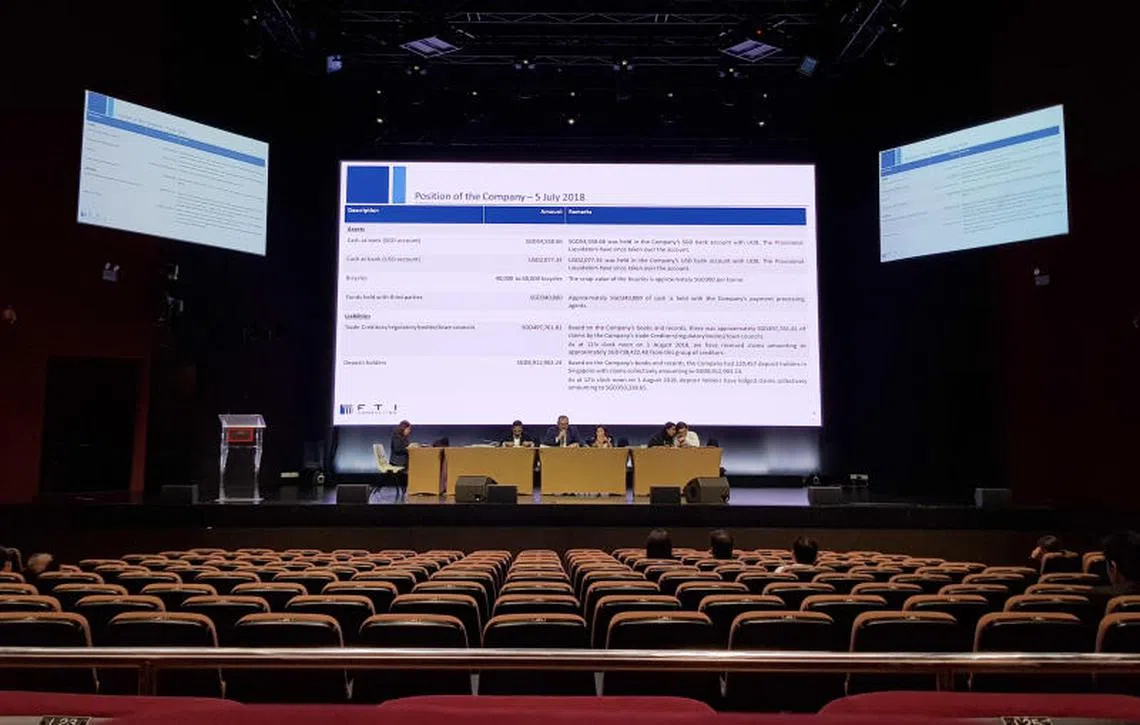 8月2日美芝路邵氏大厦（Shaw Tower）Shine Auditorium债权人大会现场。（新明日报） 