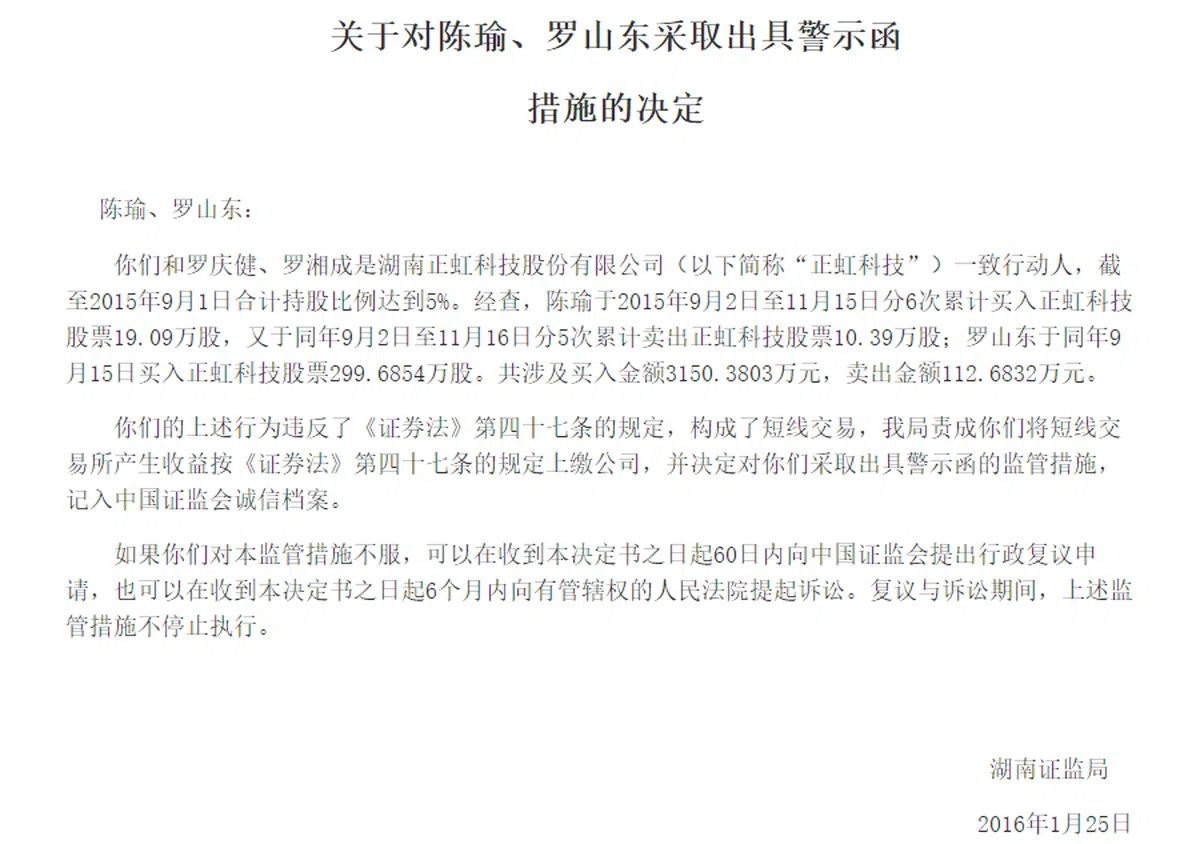  （中国证券监督管理委员会） 