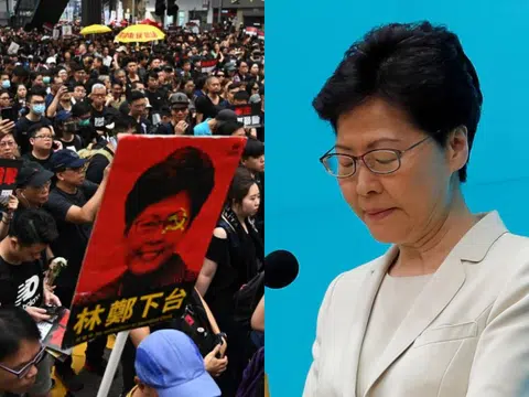 香港特首林郑月娥开腔向港人道歉，但仍坚持不撤回《逃犯条例》修订草案。（李国豪制图）