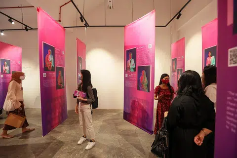 2022年3月国际妇女节在新加坡举行的一个名为“成功的样子”的成功女性特展。（联合早报）