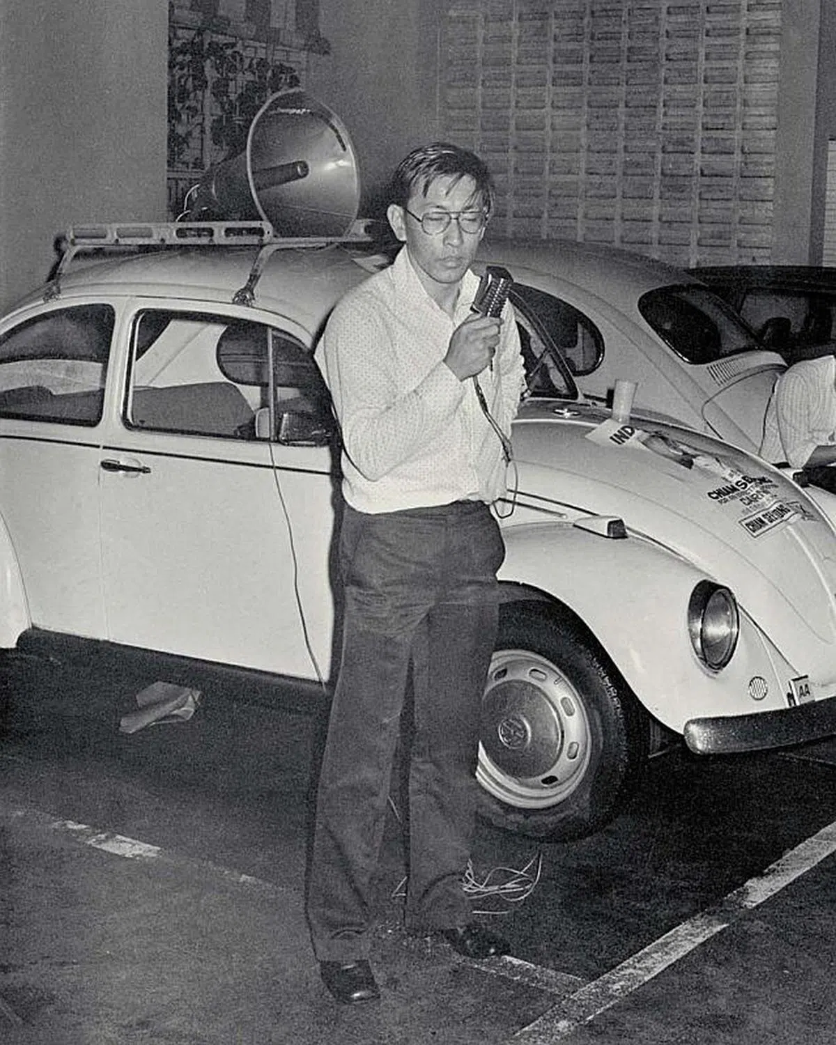  被詹时中昵称为Herbie的甲虫车在竞选期间，就成了他的竞选“平台”。（海峡时报） 