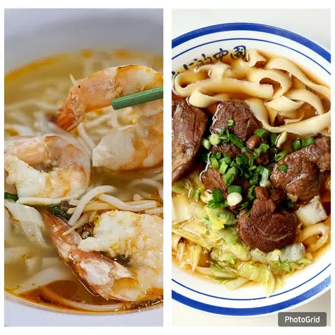 福建虾面是广受欢迎的一种本地面食，而源自中国山西的牛肉刀削面近年来也入驻不少食阁和小贩中心。（联合早报）