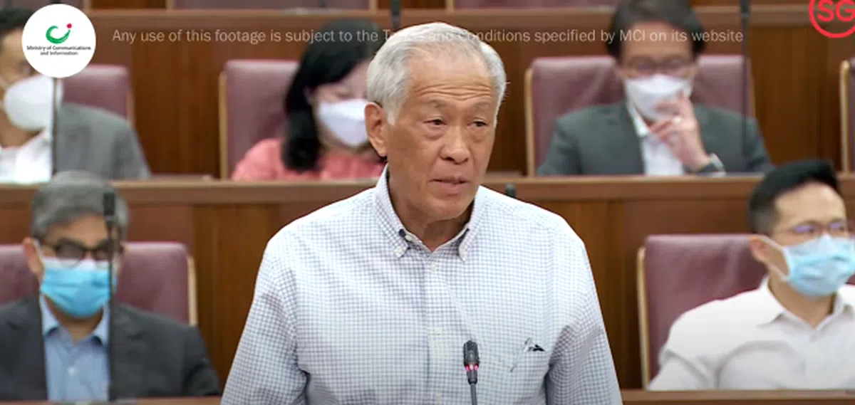 国防部长黄永宏。（gov.sg视频截图）