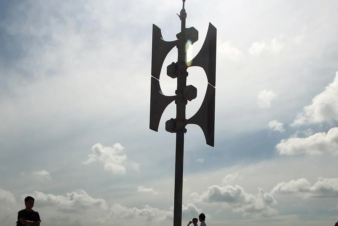 新加坡民防部队的公众警报器。（联合早报）