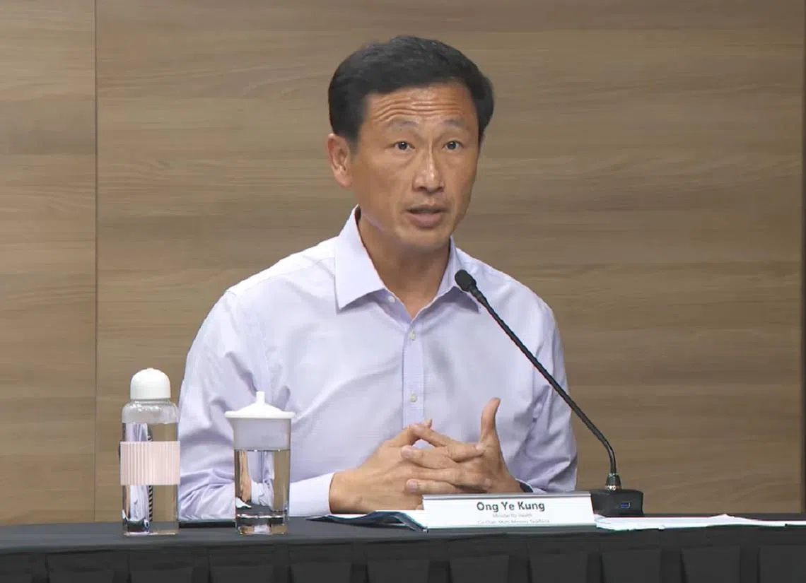 联合领导抗疫工作小组的卫生部长王乙康。（跨部门抗疫工作小组记者会截图）