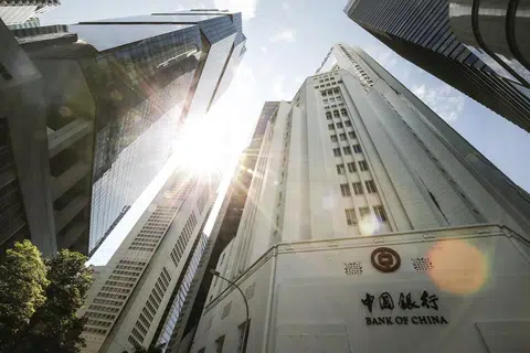中国银行新加坡分行大楼外观。（联合早报）