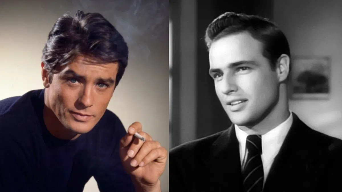 左起：法国的阿伦·狄龙（Alain Delon）和美国的马龙白兰度（Marlon Brando）。（互联网） 