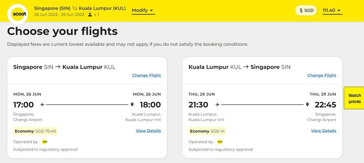 （酷航网站截图）