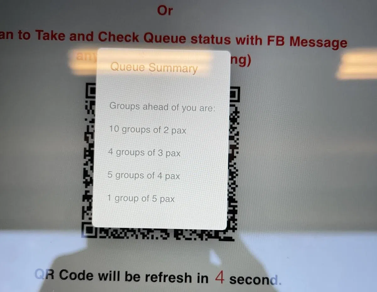  丹戎巴葛一家韩式餐馆的预约系统。（红蚂蚁摄） 