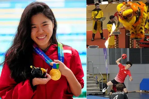 我国残奥会游泳冠军叶品秀、艺威体育会舞狮队和巧固球男队在国庆日前的周末，在赛场上有所斩获。（红蚂蚁制图）