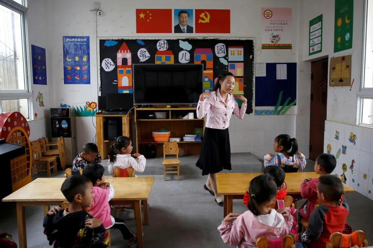 中国过去两年出现幼儿园倒闭潮。（路透社）