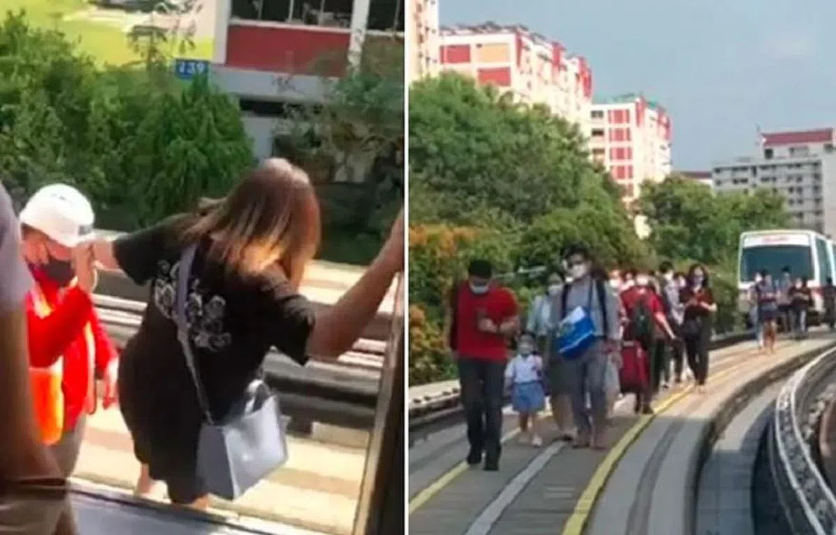 武吉班让轻轨列车5月25日早上因发生故障。（新明日报）