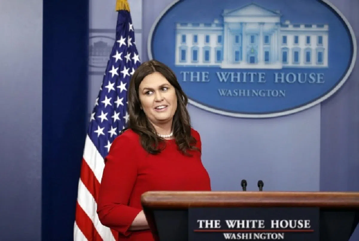  美国白宫发言人桑德斯。（互联网） 