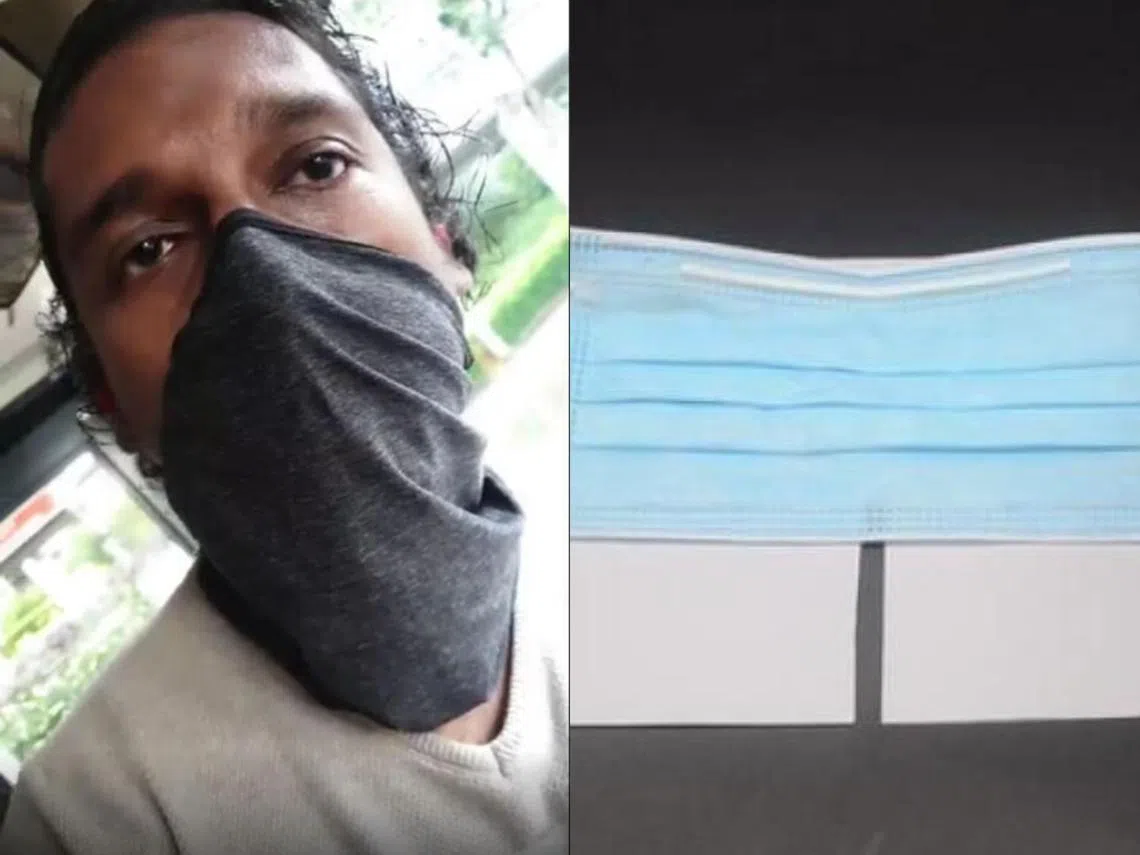 席尔瓦自称戴了口罩，但其实他戴的是个脖套。卫生部答复本报询问时表示，不建议把脖套或头巾当口罩使用。（取自视频/互联网）