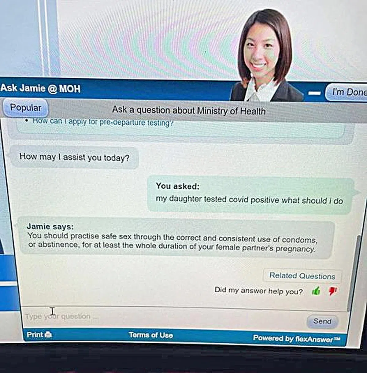 “Ask Jamie”曾因搞出乌龙而上新闻版面。（互联网）