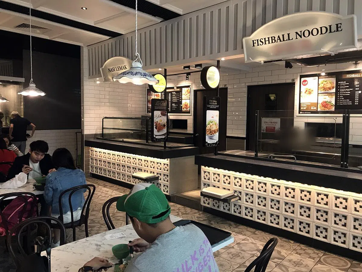  B君经营的其中一摊鱼丸面摊。（联合早报） 