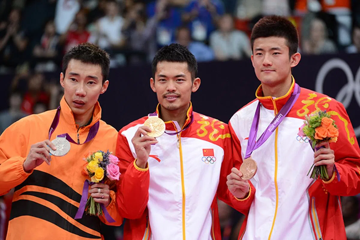  2012年伦敦奥运会上，林丹获金牌，李宗伟获银牌，谌龙获铜牌。（世界羽联） 
