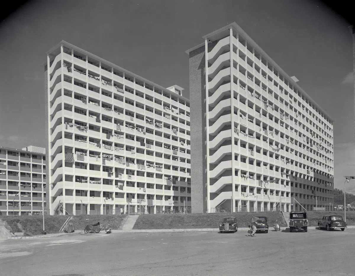 1960年代位于女皇镇的第一批政府组屋。（海峡时报）