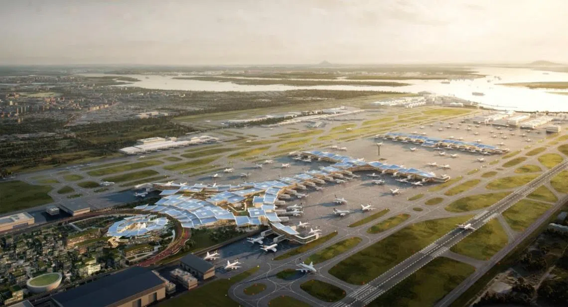 樟宜机场第五搭客大厦构想图。（樟宜机场集团提供）