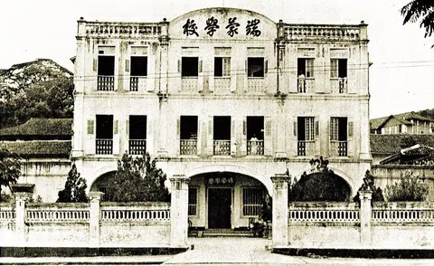 当年登路（Tank Road）上的端蒙学校旧址。（档案照）