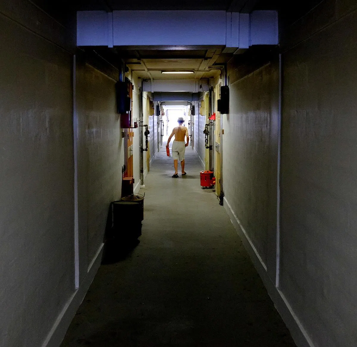 住在租赁组屋的独居老人。（联合早报）