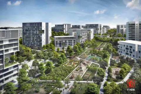 登加新镇田园农道将保留2000平方迷得空间，作为社区花园。新镇也将设46公里长的脚车通道，未来将试行无人车计划。（建屋局提供）