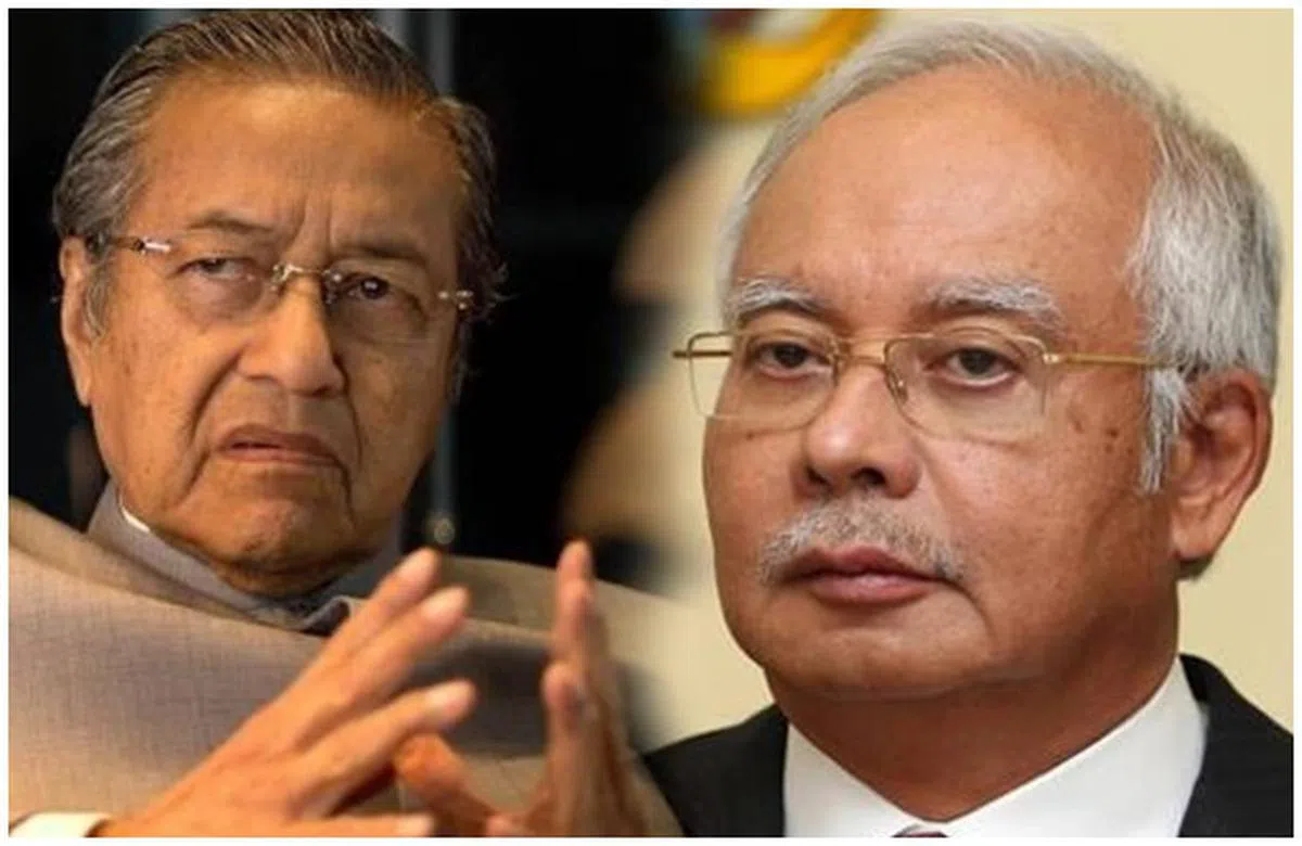  马哈迪（左）与纳吉（图片取自互联网） 