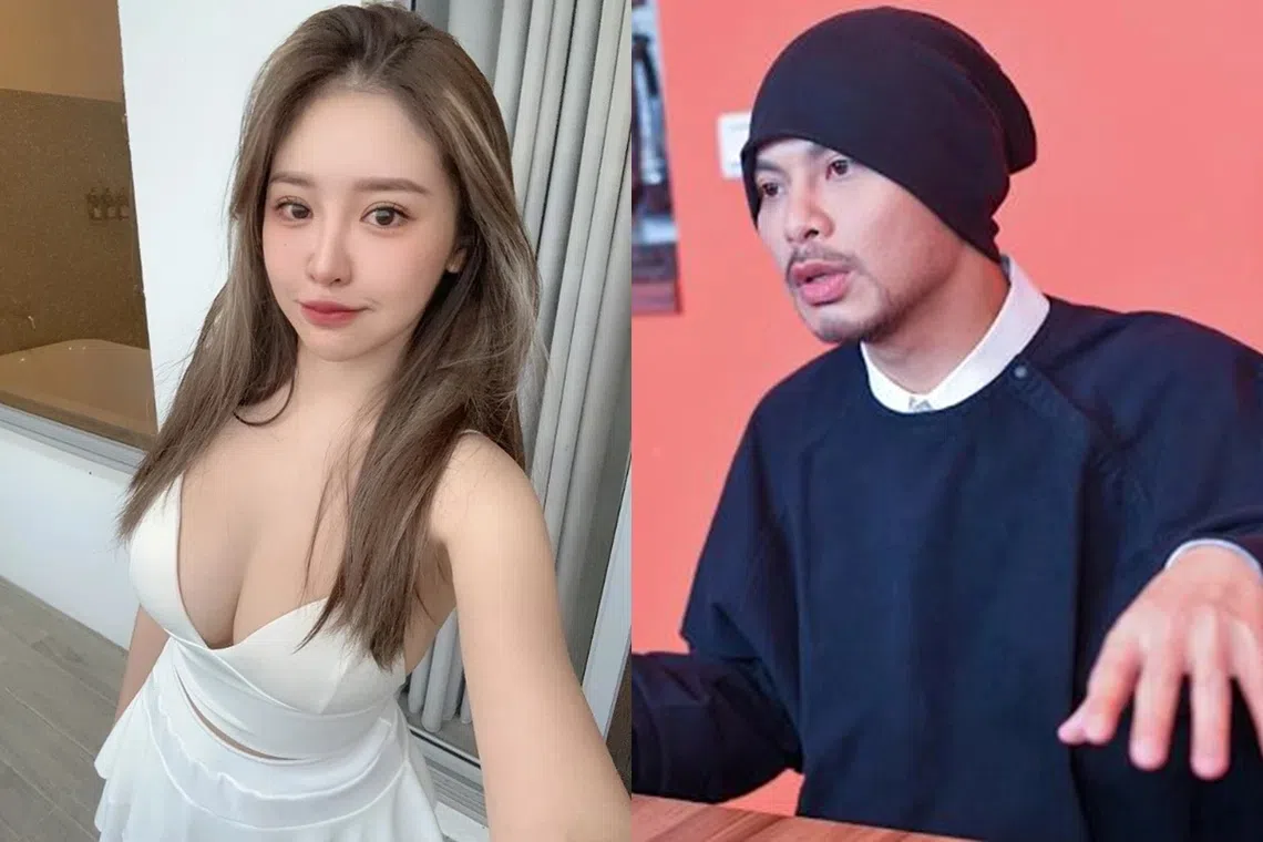 黄明志（右）卷入台湾网红谢侑芯（左）命案。