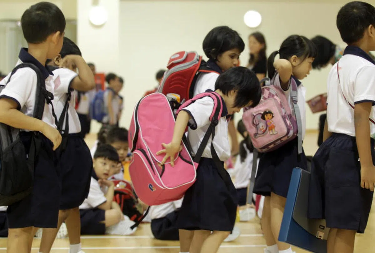  现在的小学生的书包重量不轻，医生为此提出警告，书包太重可能会影响孩子的脊椎发育，或对身体造成伤害。（联合早报） 