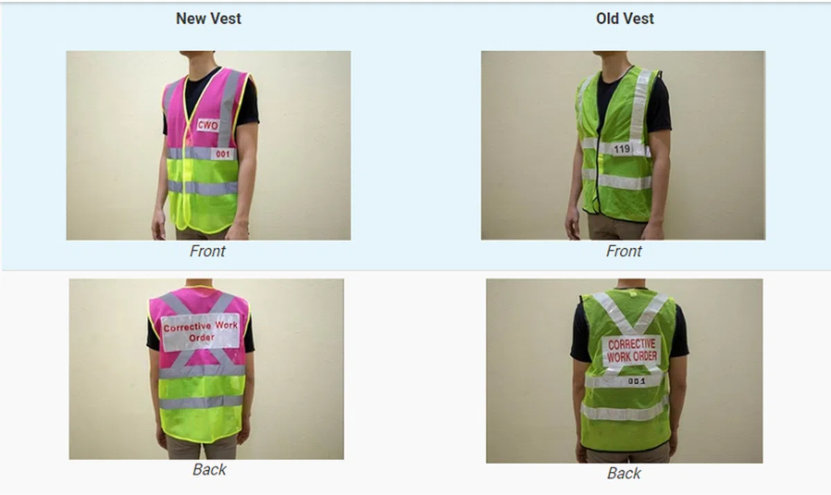  左边为更能让你感到羞辱的劳改服装，右边是改良前的。（环境局） 